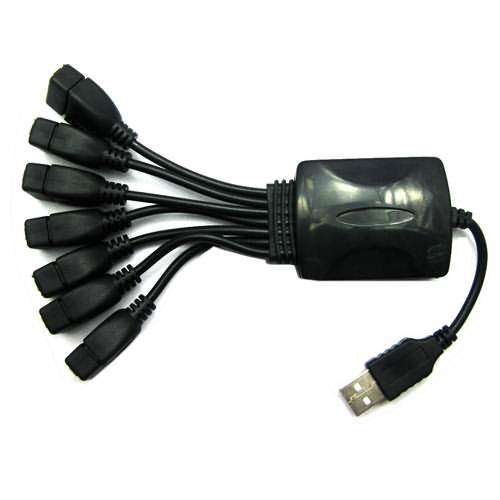 USB 2.0 7 Port Hub With 480Mbps Hi-Speed + Self-Power supply