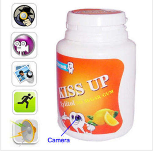 HD Gum Tank Style Spy Camera DVR with Motion-Activated + Voice-Activated