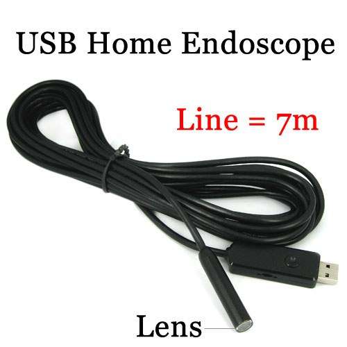 7 Meters 10mm Lens Waterproof USB Wire Endoscope with CMOS Image Sensor