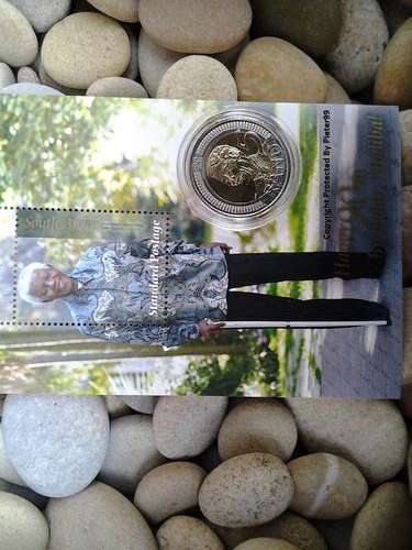 ** NELSON MANDELA 90TH BIRTHDAY STANDARD POSTAGE UNC STAMP AND BIRTHDAY UNC R5 Coin! **