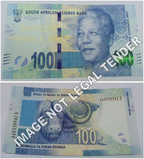 R100 "AA" Prefix - NEW Mandela Banknotes