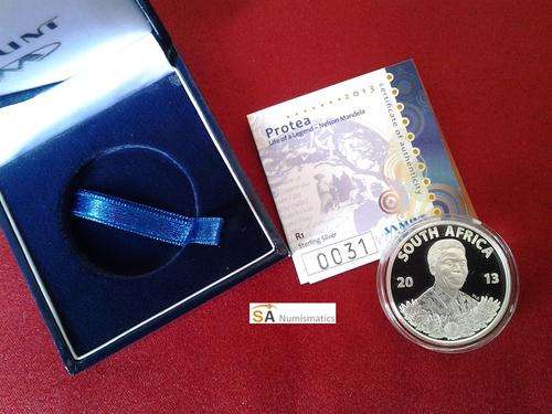 ** PROOF **  NEW PROTEA SERIES R1 STERLING SILVER LIFE OF A LEGEND - NELSON MANDELA - FIRST STRIKES