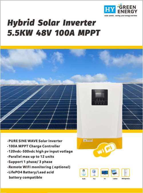 HY Hybrid Solar Inverter 5.5KW 48V 100A MPPT