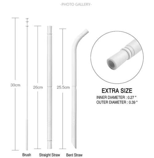 OTAGO Reusable Collapsible Silicone Straws with Travel Case Set of 9, BPA Free