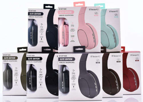 Bluetooth 5.0 Wireless Headphones - BT1608 - Blue