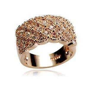 ***True Grace Accessories*** Gold Tone Rhinestone Charm Ring