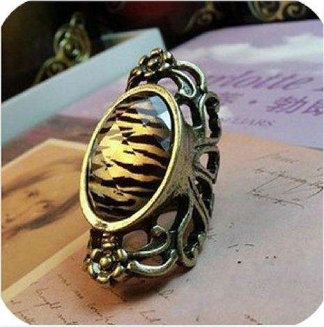 ***True Grace Accessories*** Bronze Wild Leopard-Print Ring