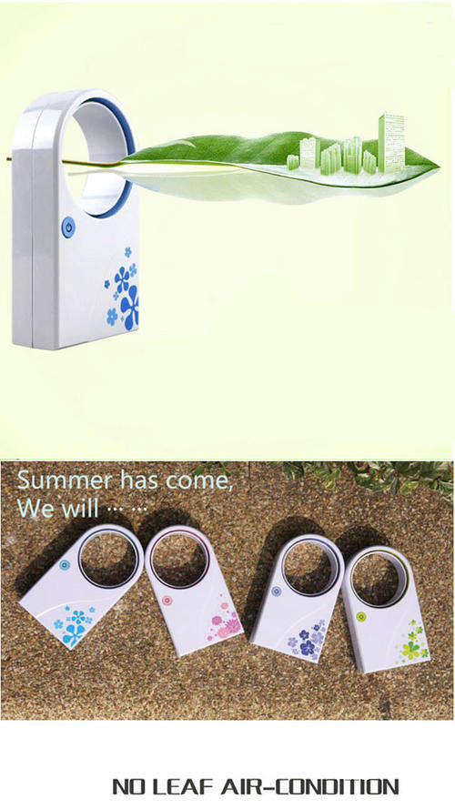 No Leaf Air-Condition Bladeless Fan, Mini Portable Refrigeration (PINK)