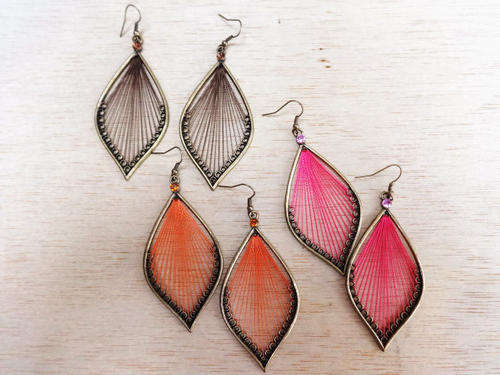 ***True Grace Accessories*** Leaf Dangle Earrings (Brown)