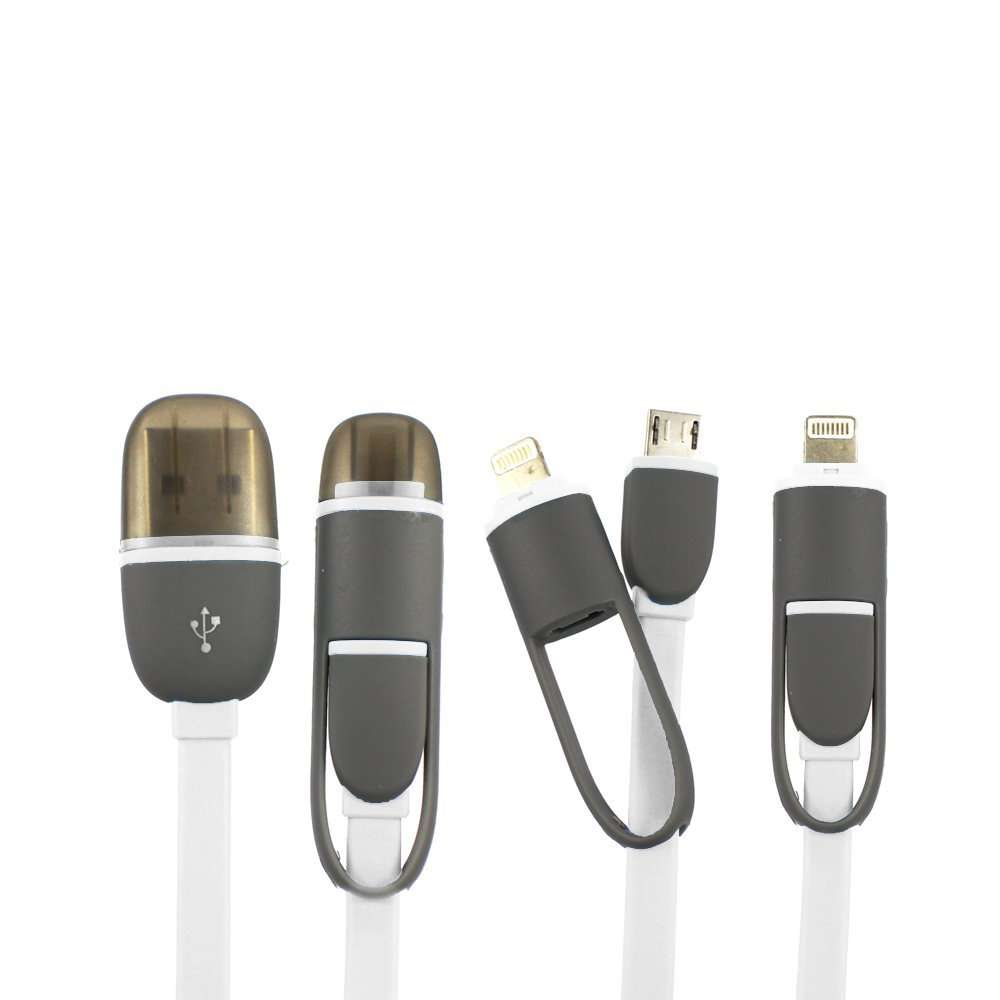 2-in-1 Lightning & Micro USB Cable, Sync Data & Cable Charging Cord for iPhone and Android Phone