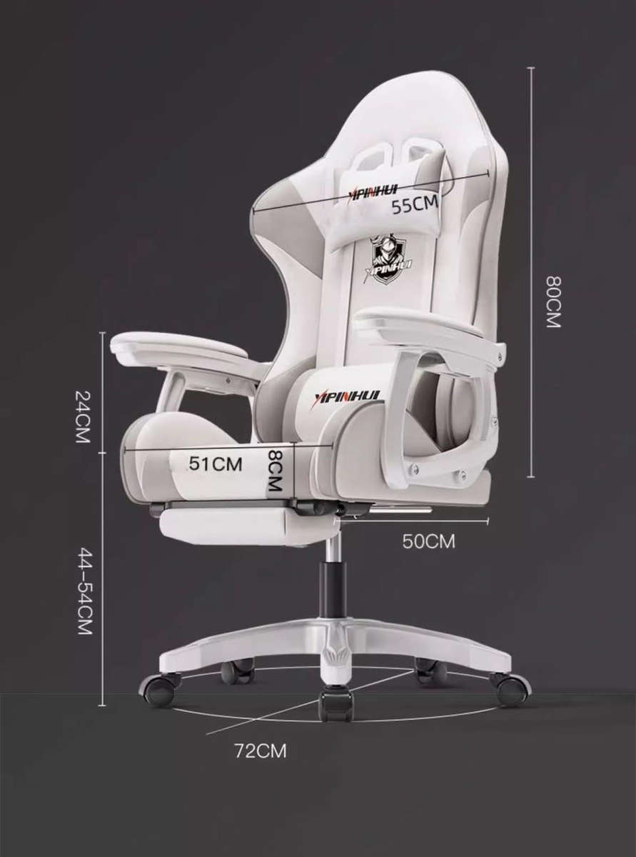 High Back Gaming Chair with footrest - Blue