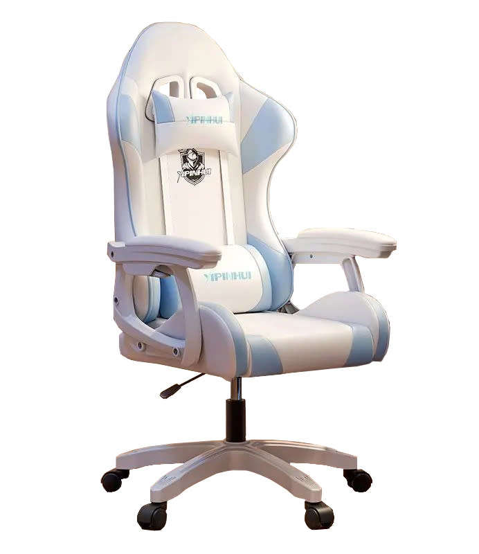 High Back Gaming Chair with footrest - Blue