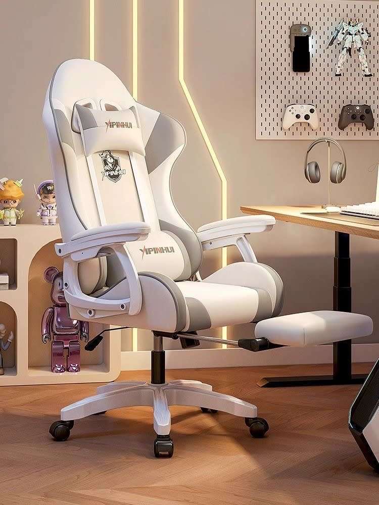 High Back Gaming Chair with footrest - Blue