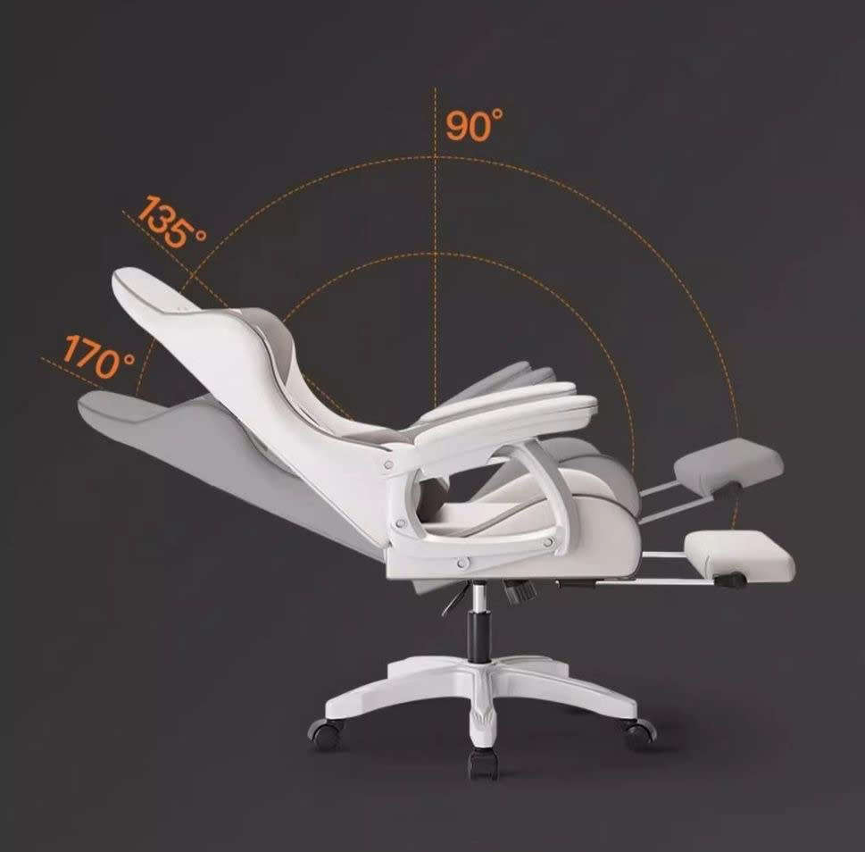 High Back Gaming Chair with footrest - Blue