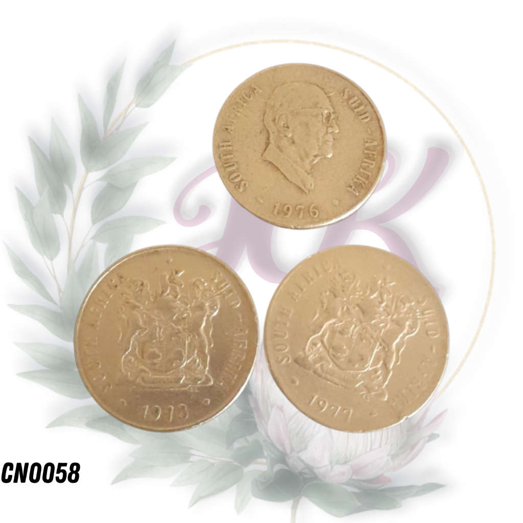 50 c coin South Africa 1976, 1977, 1978, 1980, 1887, 1988, 1989, 1990