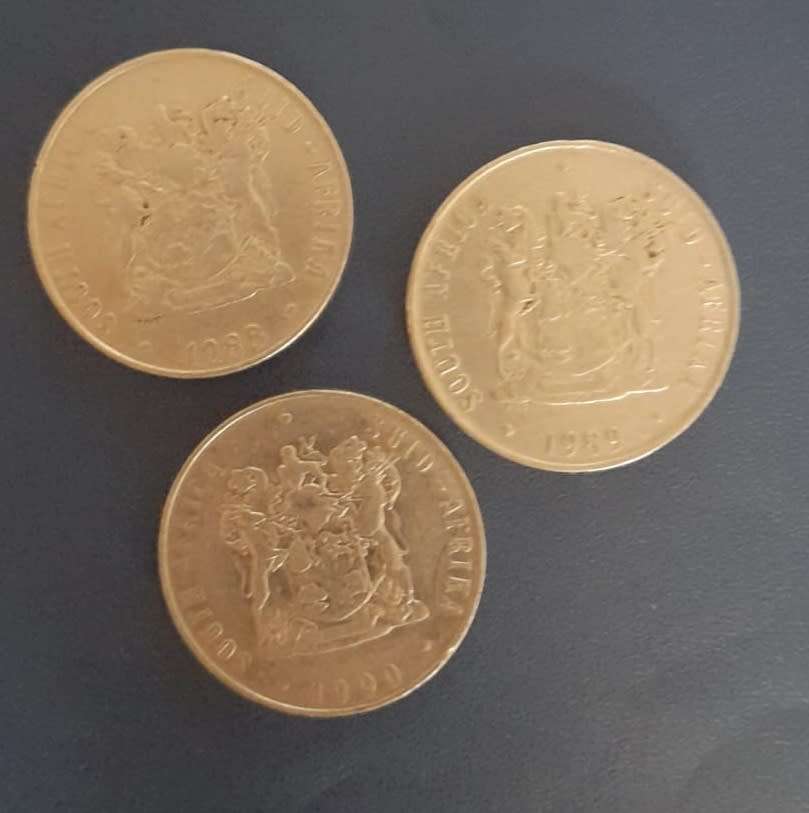 50c coin South Africa 1988, 1989, 1990