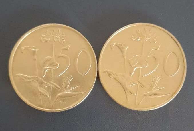 50c coin South Africa 1989, 1990