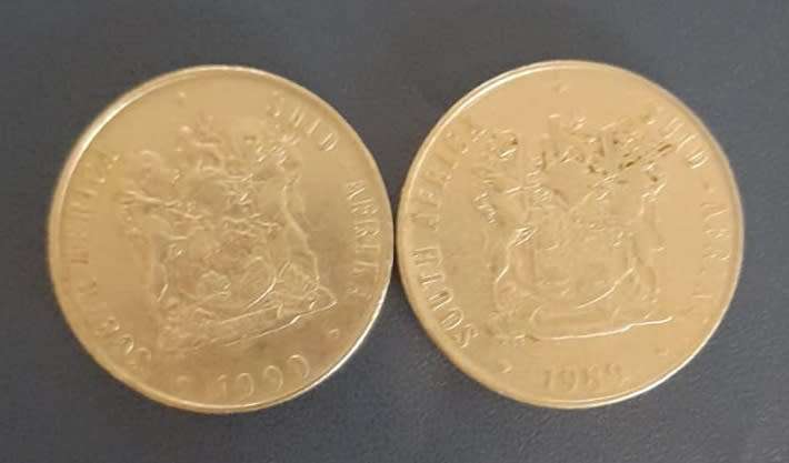 50c coin South Africa 1989, 1990