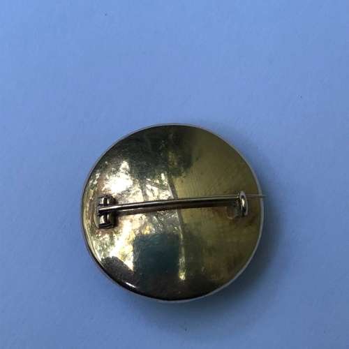 Antique georgian 9ct gold and silver paste set dome back brooch