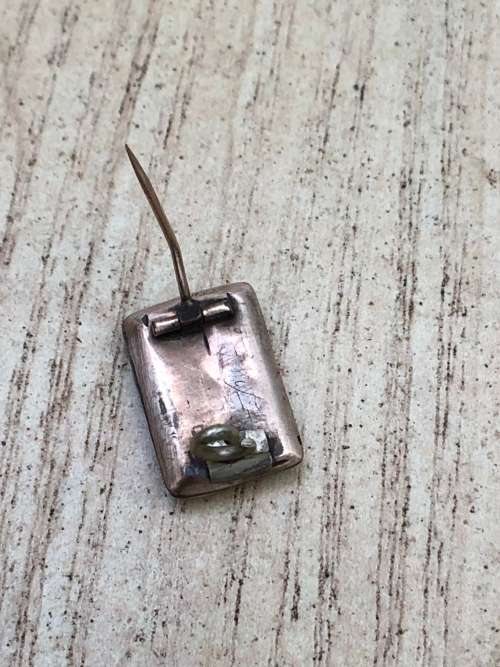 ANTIQUE GEORGIAN ROLLED GOLD MOURNING BROOCH MEMENTO MORI RARE COLLECTIBLE 1820S