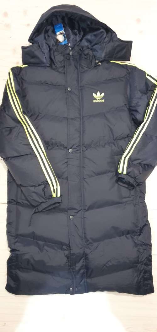 ADIDAS Long Bomber Jacket Super Slim Fit - XXX-Large - Brand new - with tags (Navy/Green Writing)