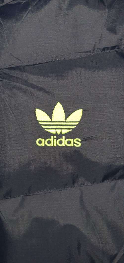 ADIDAS Long Bomber Jacket Super Slim Fit - XXX-Large - Brand new - with tags (Navy/Green Writing)