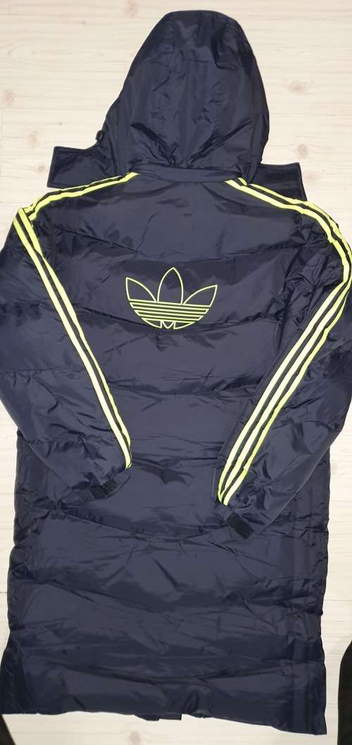 ADIDAS Long Bomber Jacket Super Slim Fit - XXX-Large - Brand new - with tags (Navy/Green Writing)