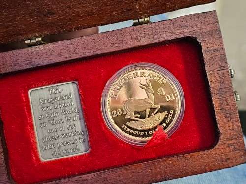 NOT OFTEN SEEN `2001 Coin World Oom Paul` One Ounce Krugerrand