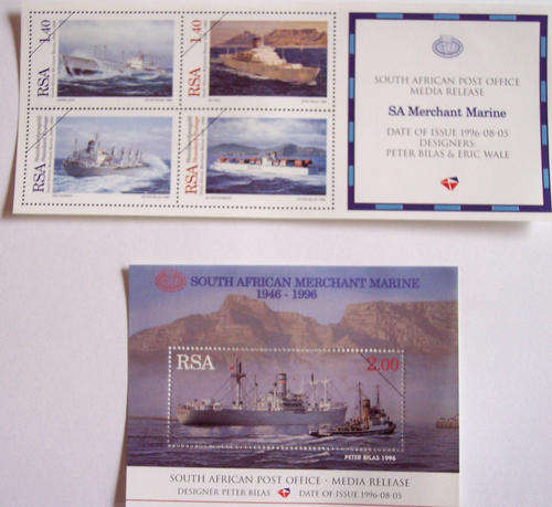 1996 UNION OF SOUTH AFRICA MERCHANT MARINE 50 YEARS-1946/1996-SHEETS UMM
