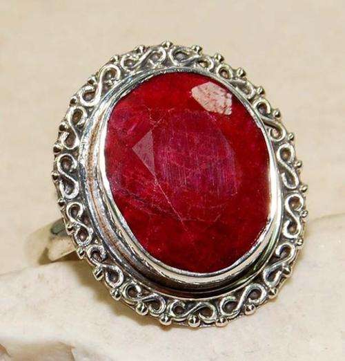 10CT Red Ruby 925 Solid Sterling Silver Ring Sz 9