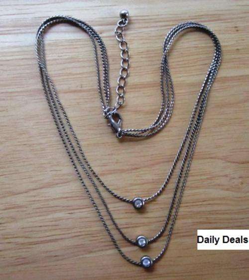 Unique 3-Chain Necklace - Length 34cm