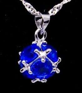 WOLESALE Beautiful Blue Crystal Silver Ball Pendant