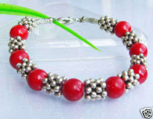 charming tibet silver coral bracelet