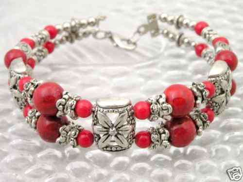 Genuine Tibet silver Coral Bracelet