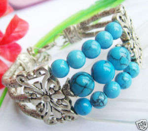 Fancy Tibet Silver Turquoise Bracelet