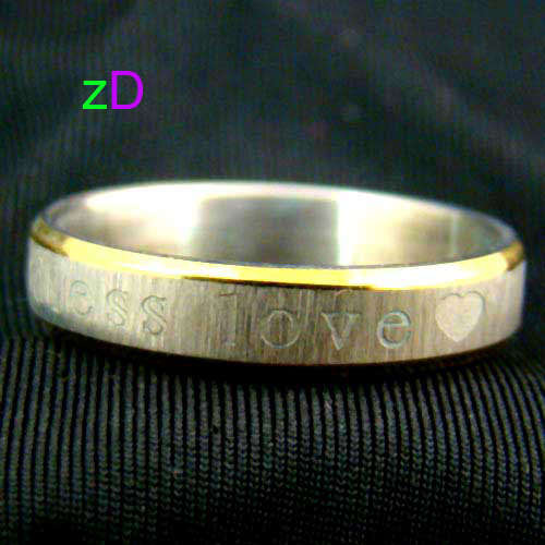 B8921 Bridal Gold Plated Stainless Steel Love Ring Sz7