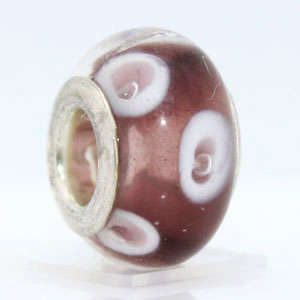1 X 925 silver glass bead charm fit pandora biagi IW69
