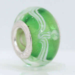 1 X 925 silver glass bead charm fit pandora biagi IW70