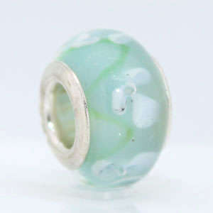 1 X 925 silver glass bead charm fit pandora biagi IW89