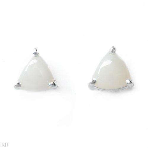 Genuine .65ctw Opal Stud Sterling Silver Earrings