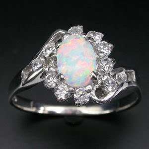 ELEGANT!! MYSTIC RAINBOW OPAL LAB GEMS 925 SILVER RING