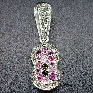 ENCHANTING TOP FANCY TOURMALINE GEMS 925 SILVER PENDANT