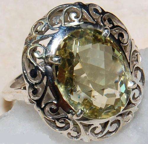 Fabulous Lemon Citrine 925 Sterling Silver Ring Sz 7