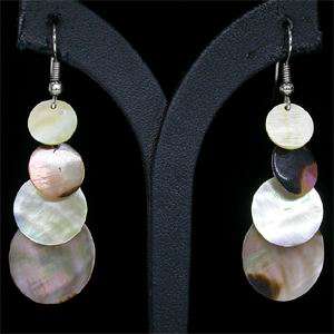 DAMAGED STOCK - NATURAL CREAMY MOP-PEARL GEM 925 SILVER DANGLE EARRINGS