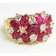 MAJESTIC RING WITH 3.60CTW SIMULATED RUBY BEAUTIFULLY CRAFTED IN YELLOW GOLD PLATING - SIZE 8 (P1/2)