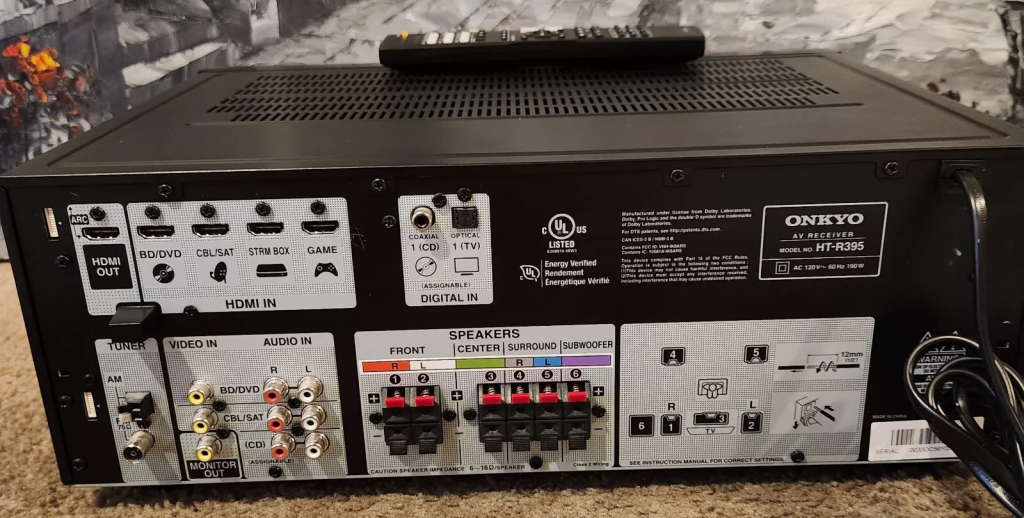 ONKYO HT-R395 AV RECEIVER (READ DESCRIPTION)