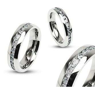 1.50CTW CHANNEL BRILLIANT CUT STAINLESS STEEL ETERNITY RING SIZE 4,5,6,7,8,9,10,11,12,13