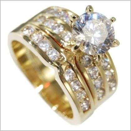 **FREE SHIPPING!!!**NO RESERVE!  3.19CTW STUNNING!!! ENGAGEMENT CHANNEL "WEDDING RING SET"!!! size 9