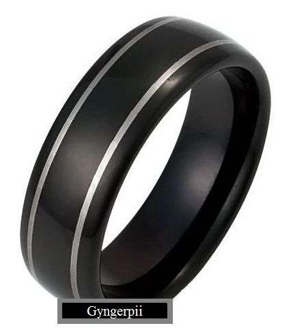 FREE SHIPPING! LOW START! TUNGSTEN CARBIDE SATIN BLACK 2 BRUSHED SILVER STRIPE RING size 11