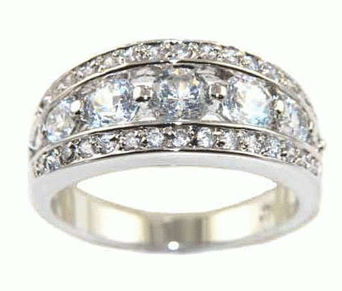 **NO RESERVE!!**PRECIOUS 2.10CTW BRILLIANT CUT SIMULATED DIAMOND GLAMOROUS ENGAGEMENT RING L1/2